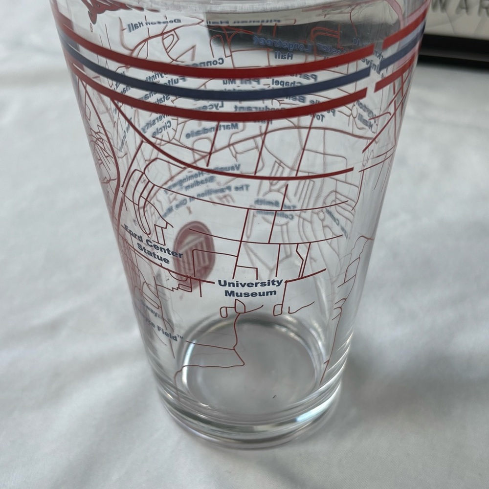 Ole Miss University of Mississippi Logo Campus Map Pint Glasses NIB - Picture 7 of 9